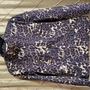 EUC- Renfrew Animal Print Stretch Canvas Moto Jacket
